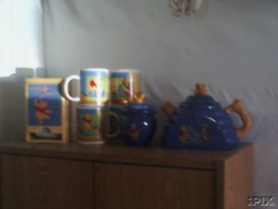 POOH LOT OF TEAPOT, TEA BAG HOLDER, HUNNY POT 